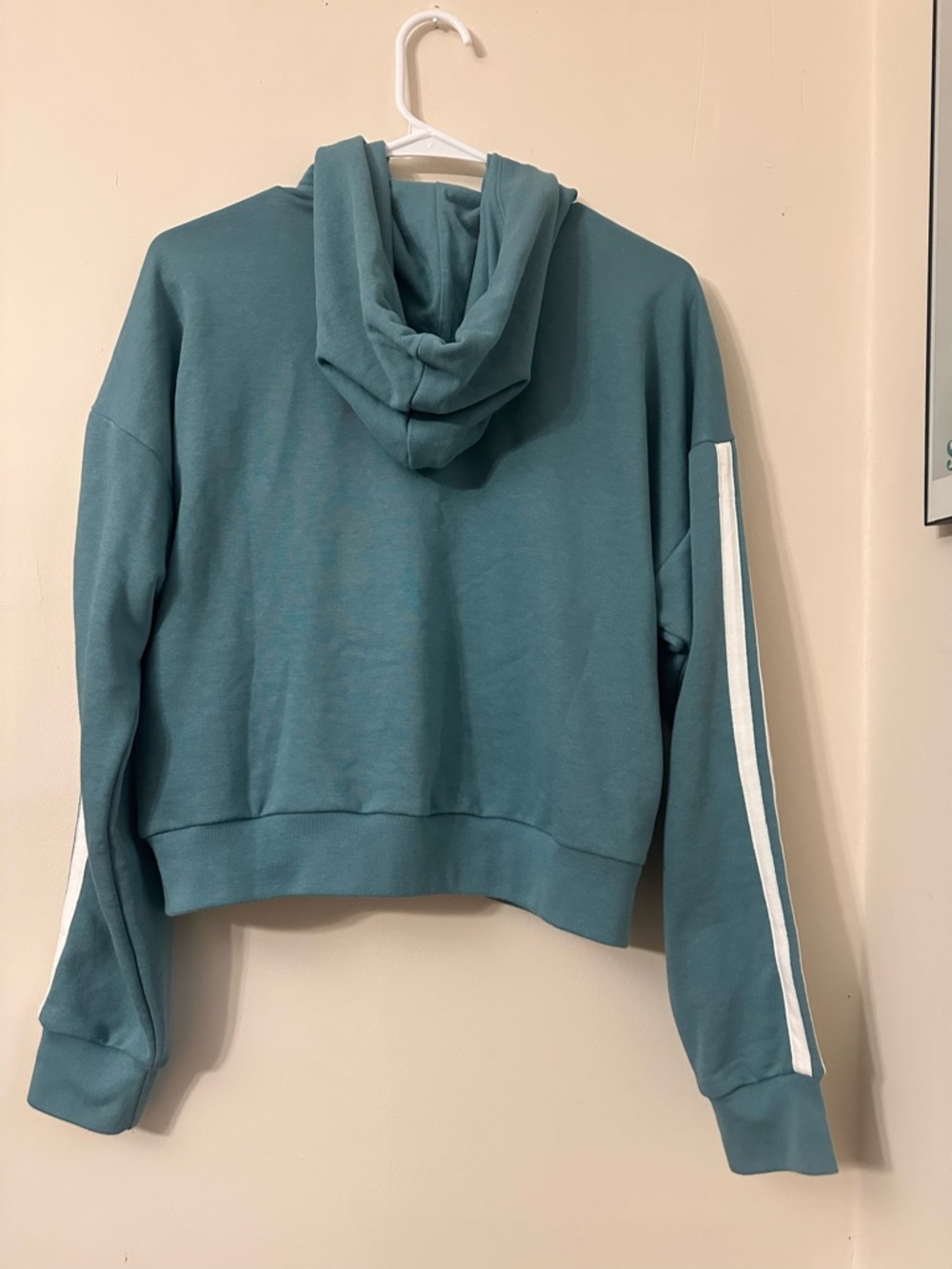 adidas Teal Green Hooded Zip Jacket with White Accents - Picture 4 of 4
